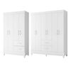 Combo 2 Cl&oacute;set Vekkahome Mobi 6 Puertas 2 Cajones Blanco