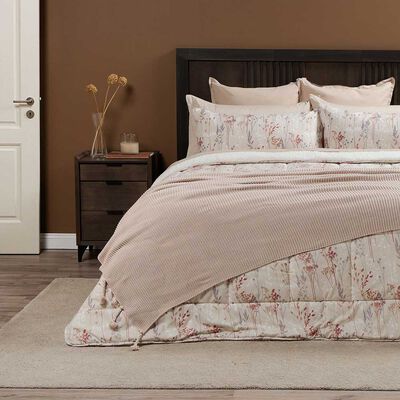 Plum&oacute;n Rosen King Sherpa Alaska Brianna Beige/Gris/Burdeo