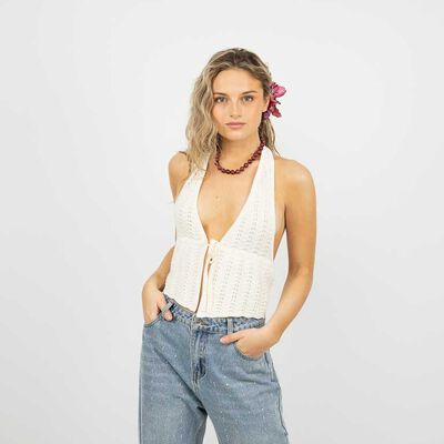 Poleta Crochet Sin Mangas Mujer Icono