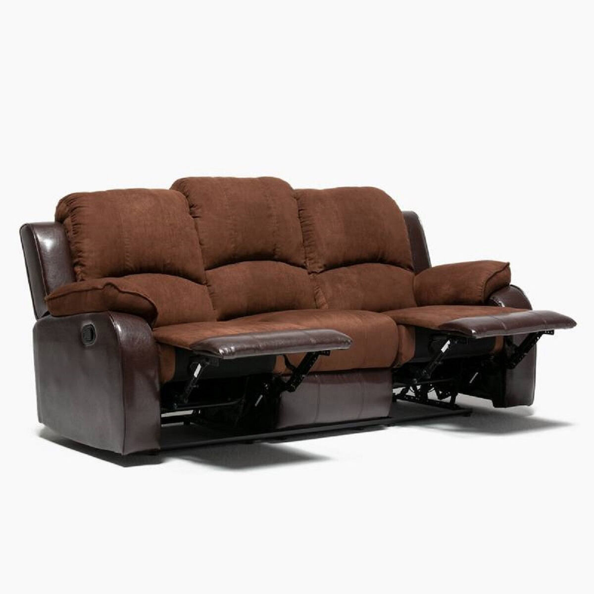 Juego de Living Reclinable Daniels Thompson Sof&aacute; 3 Cuerpos + 2 Bergere Caf&eacute;