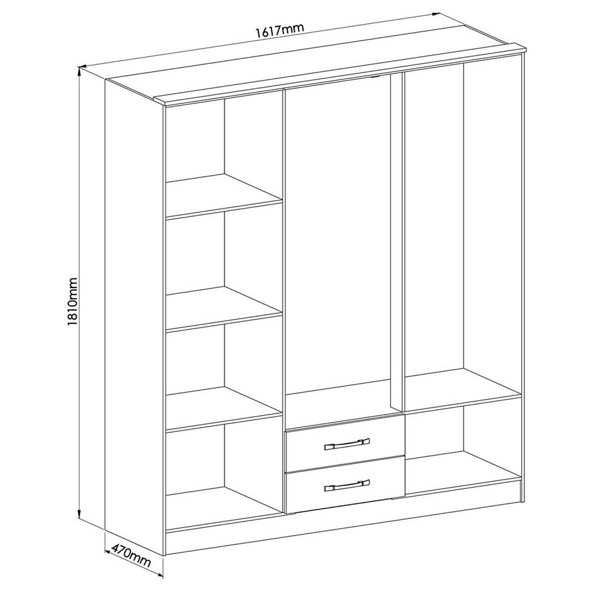 Clóset Vekkahome Pequim 6 Puertas 2 Cajones Blanco