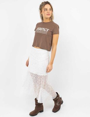 Imagen 2 del producto Falda Maxi Slim Encaje Mujer Icono Blanco