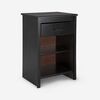 Cama Europea Rosen 1 Plaza Indie + Respaldo +  Velador Maurice