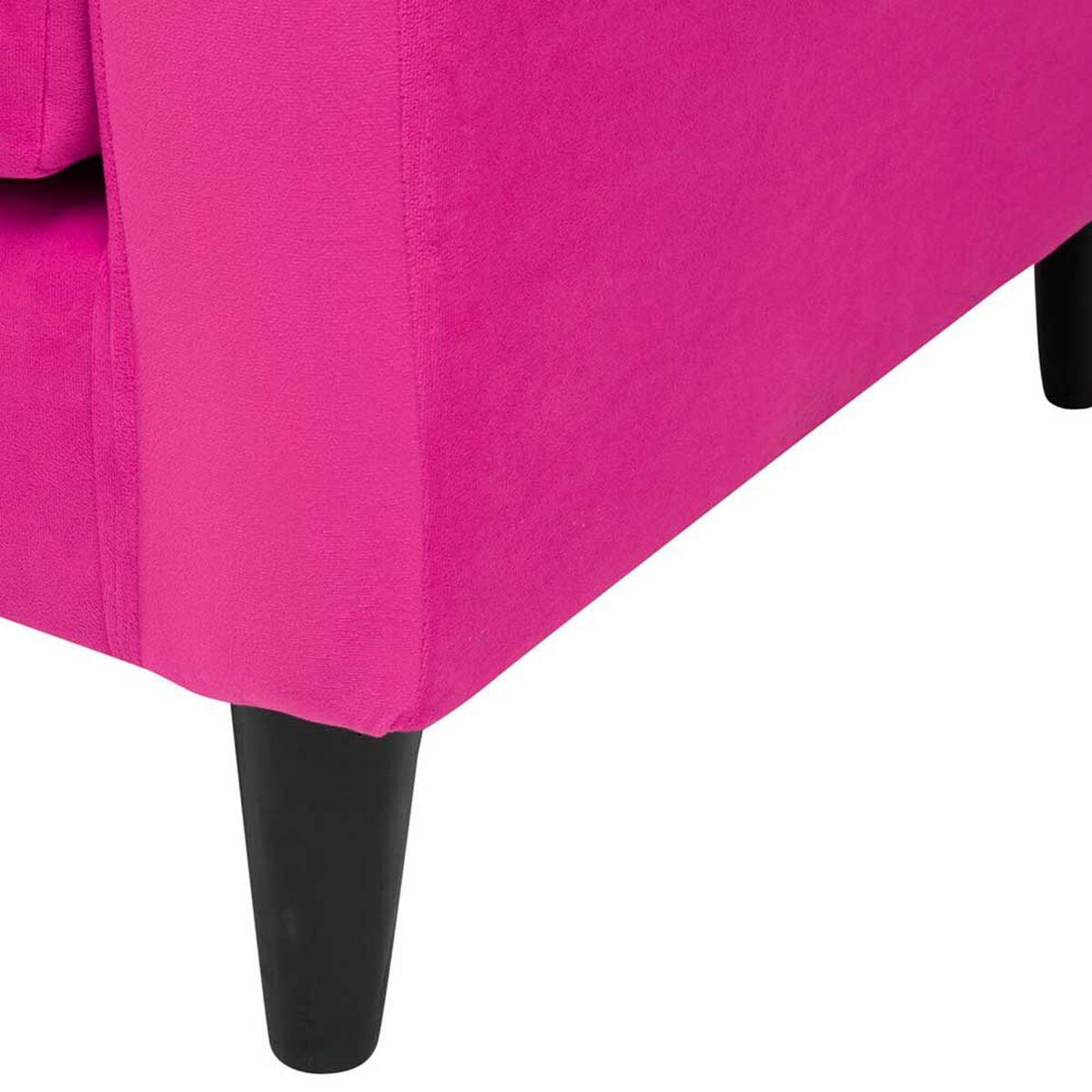 Juego de Living Bodevir Retro  Sofá 3 Cuerpos + Dos Pouf 1 Cuerpo Fucsia