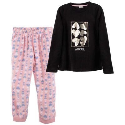 Pijama Polar Mujer Icono Negro