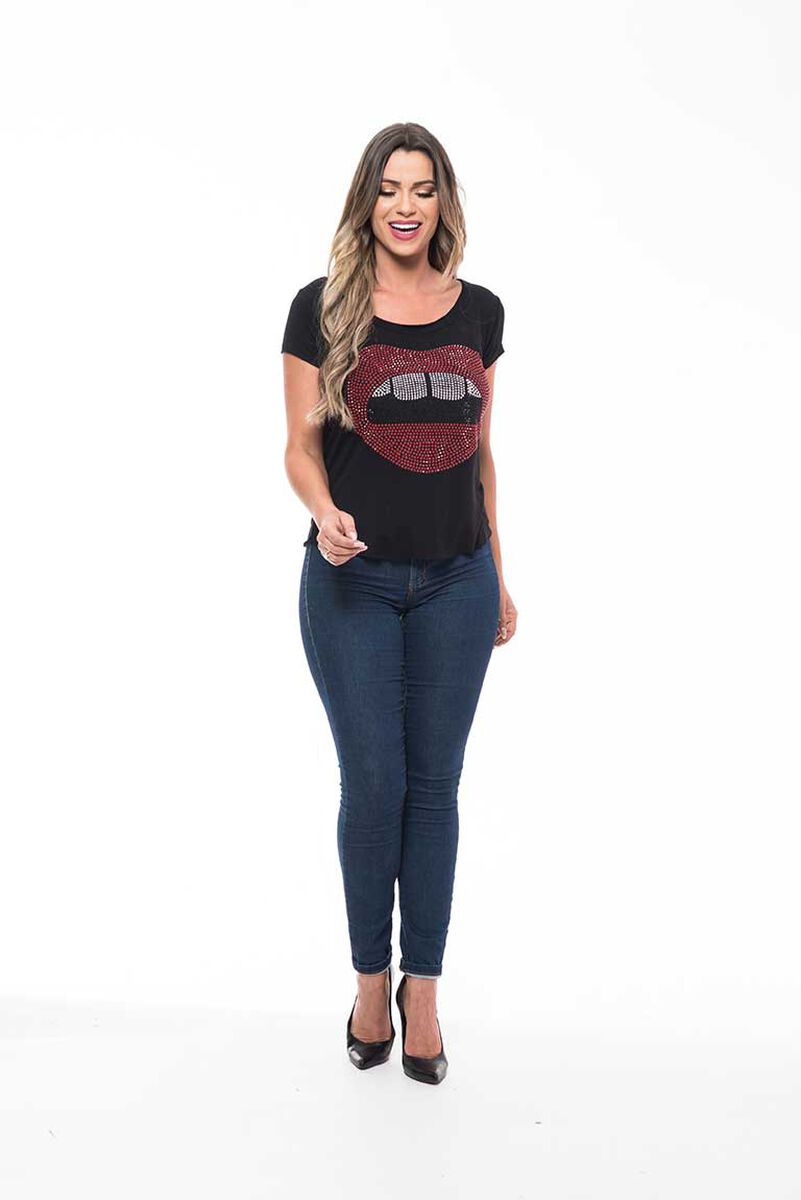 Polera Manga Corta Mujer Rock Caviar