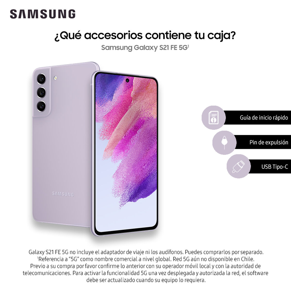 Celular Samsung Galaxy S21 FE 5G 256GB 6,4" Lavender Liberado
