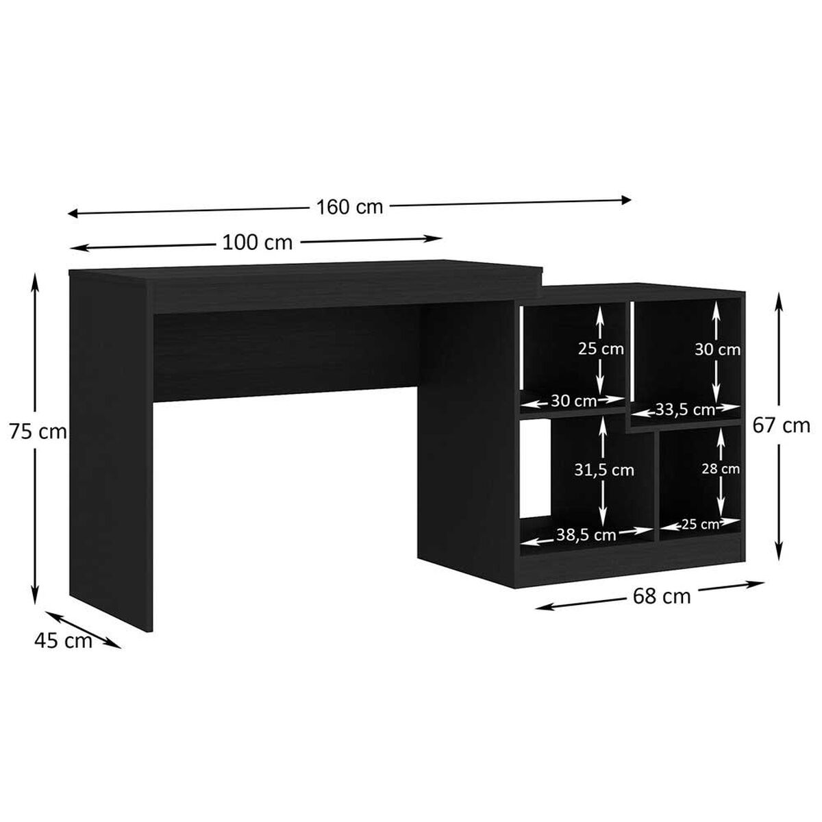 Escritorio Rectangular Altavision HO-2904 NEG Negro