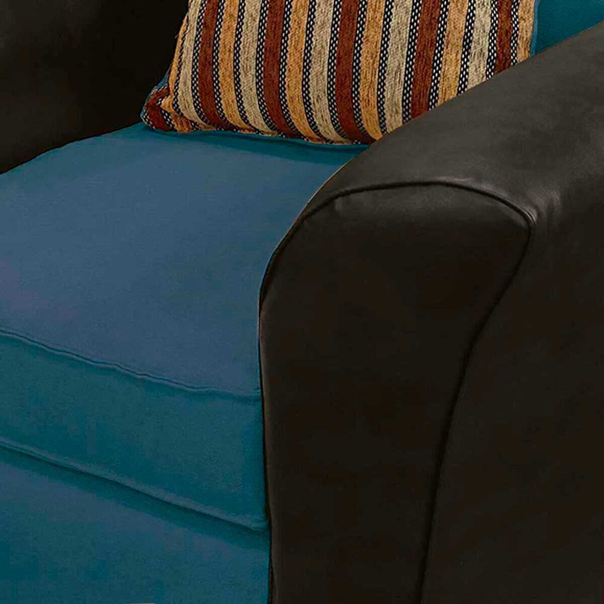 Sof&aacute; Elegant Detail Minesota 2 Cuerpos Tela/PU Azul