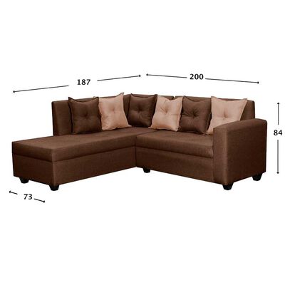 Sofá Seccional Diseño A&M Home Emilia Derecho 5 Cuerpos Chocolate