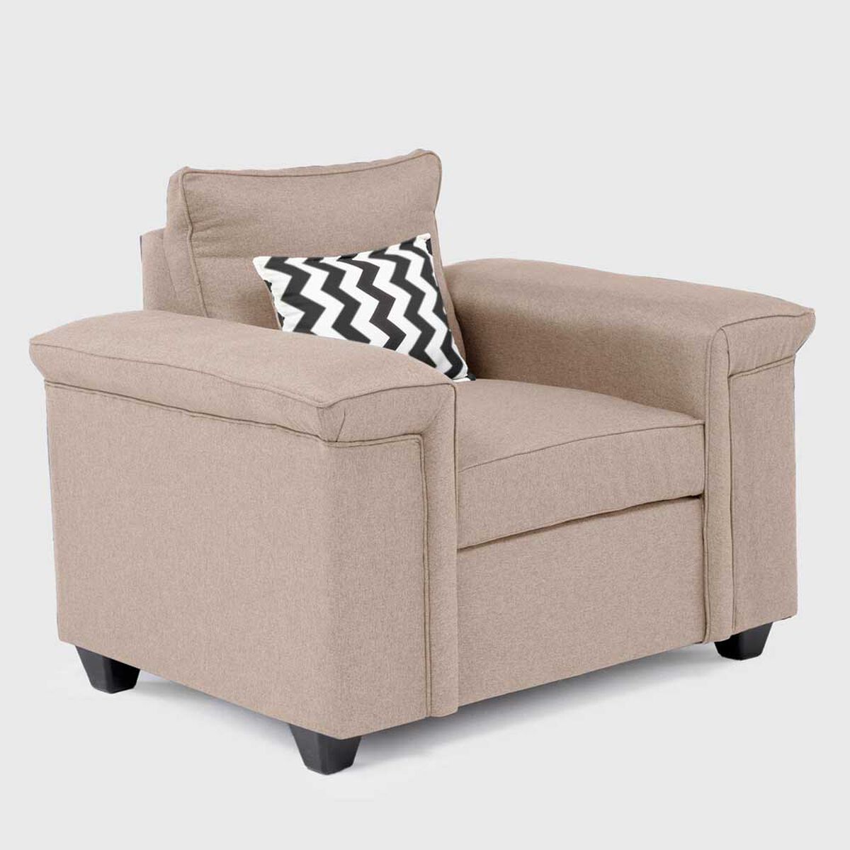Juegos de Living Mons Sicilia Sof&aacute; 3 Cuerpos + Sof&aacute; 2 Cuerpos + Sill&oacute;n 1 Cuerpo Beige