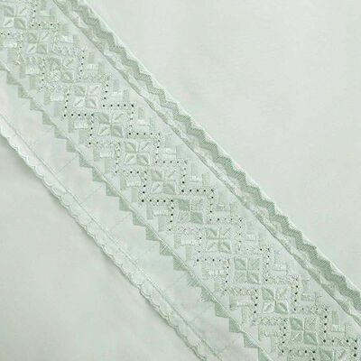 Imagen 2 del producto Juego de Sábanas Liso Plumetti 1,5 Plazas Broderie Verde