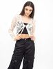 Sweater Crochet Crop Nudo Mujer Icono