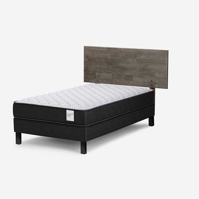 Cama Europea Rosen 1 Plaza Wave + Respaldo Tabor Grafito