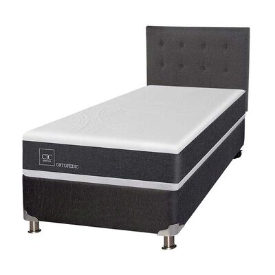 Imagen 2 del producto Box Spring CIC 1,5 Plazas New Ortopedic + Respaldo Eufrates