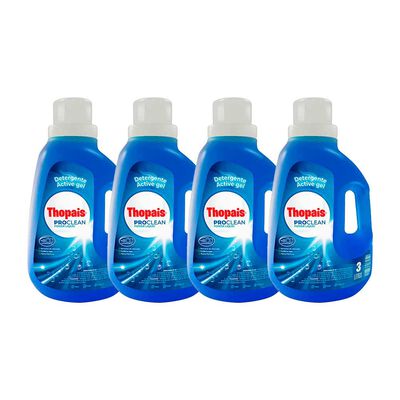 Imagen 2 del producto Combo 4 Detergentes Thopais Active Gel 3 lts.