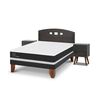 Cama Europea CIC 2 Plazas Ortopedic + Respaldo + 2 Veladores Gales