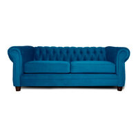 Sofá Barra Design Chesterfield 3 Cuerpos Azul