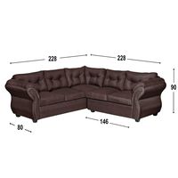 Sofá Seccional Diseño A&M Home Catalina Derecho 5 Cuerpos Chocolate