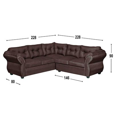 Imagen 1 del producto Sofá Seccional Diseño A&M Home Catalina Derecho 5 Cuerpos Chocolate