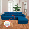 Sofá Seccional Derecho Living Factory Golden 4 Cuerpos Azul Petroleo