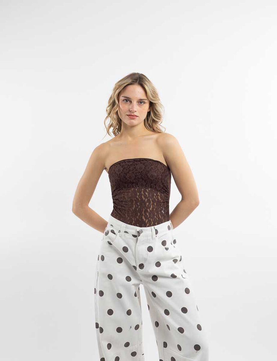 Body Strapless Encaje Mujer Icono
