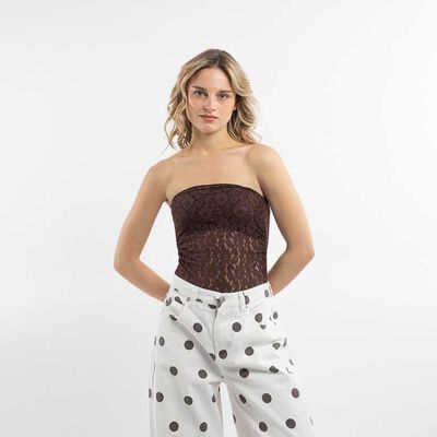 Body Strapless Encaje Mujer Icono