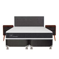 Box Spring CIC king New Ortopedic + Respaldo + velador Eufrates