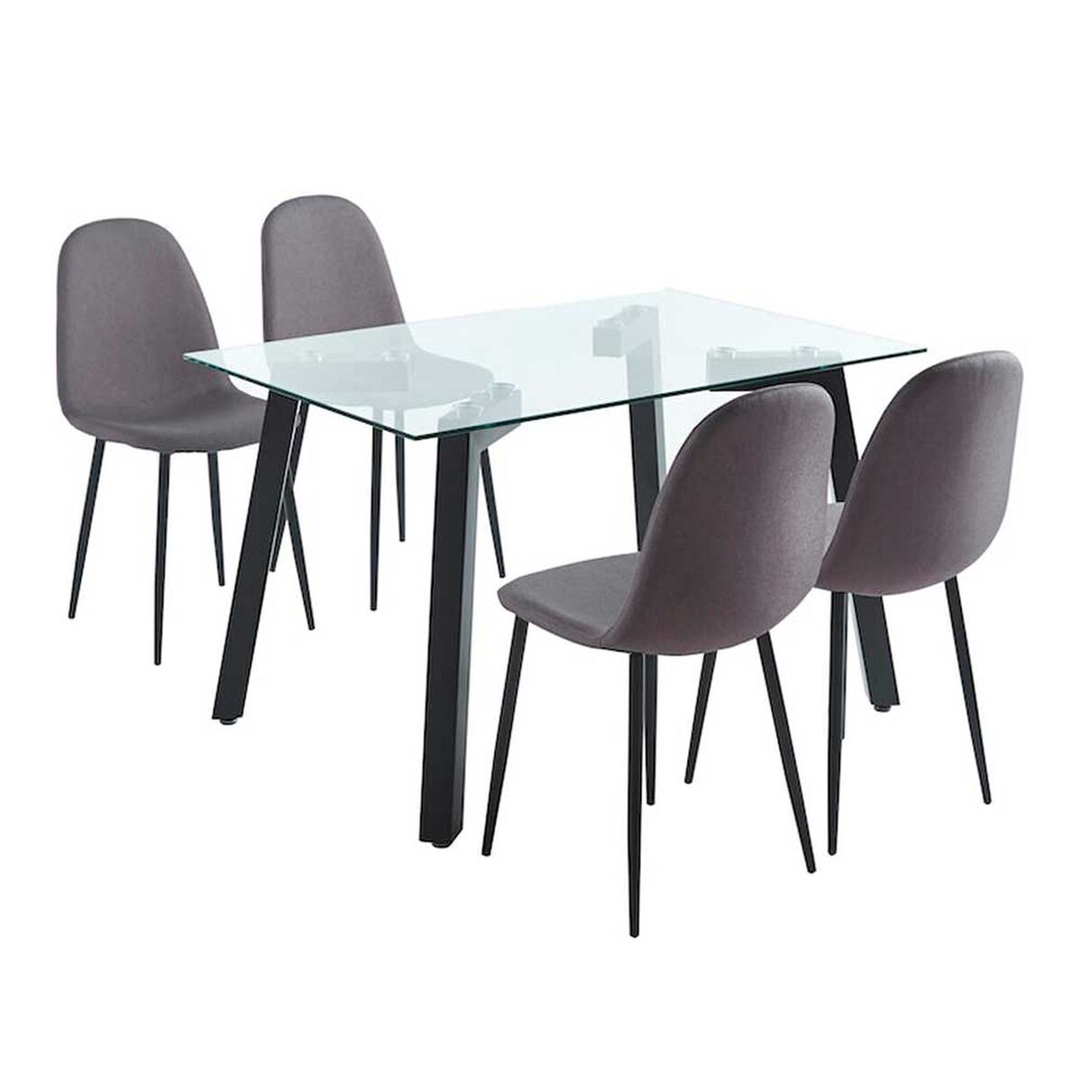 Juego de Comedor Spazzio Jockey 4 Sillas Negro
