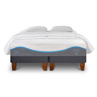 Cama Europea CIC Base Dividida 2 Plazas Alaska + Almohadas + Plumón