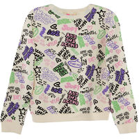 Polerón Sin Gorro de Algodón Niña Mila Crudo, Grafito, Lila, Negro