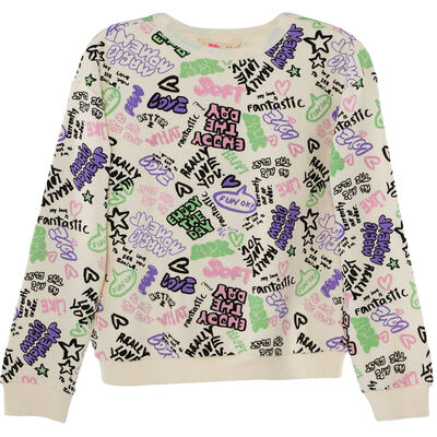 Imagen 1 del producto Polerón Sin Gorro de Algodón Niña Mila Crudo, Grafito, Lila, Negro