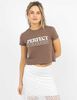 Polera Crop Con Estampado Manga Corta Mujer Icono