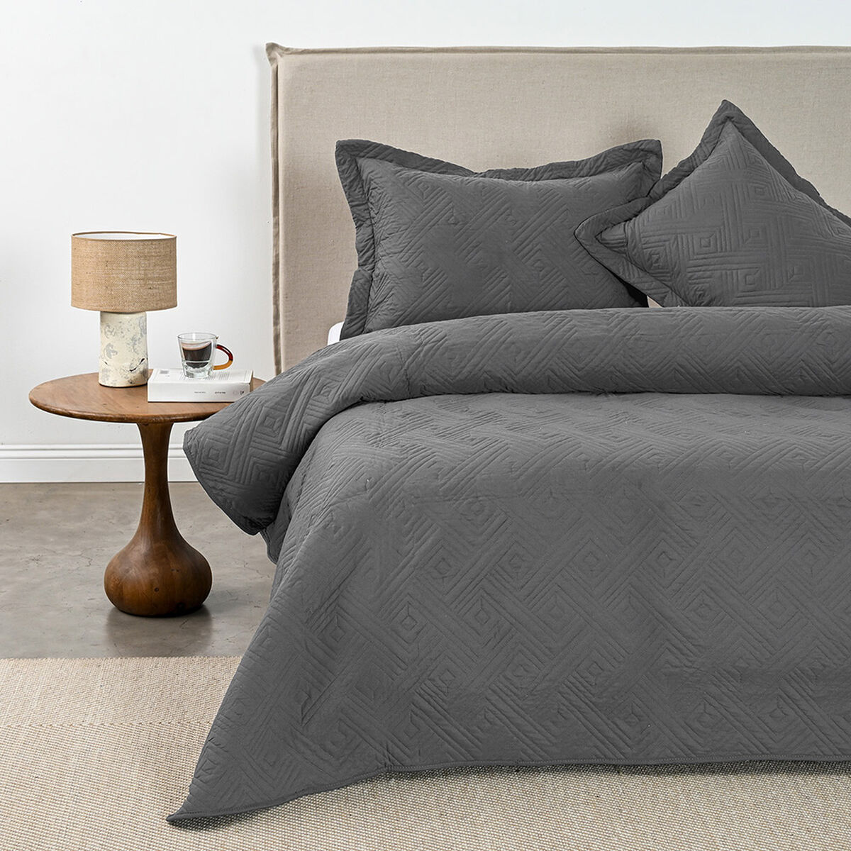 Quilt Cannon Matelado King Gris