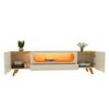 Rack TV 80" Decocasa Mondrian Patas Madera Off White
