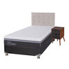 Box Spring CIC 1,5 Plazas Ortopedic Advance + Respaldo + Velador Tigris