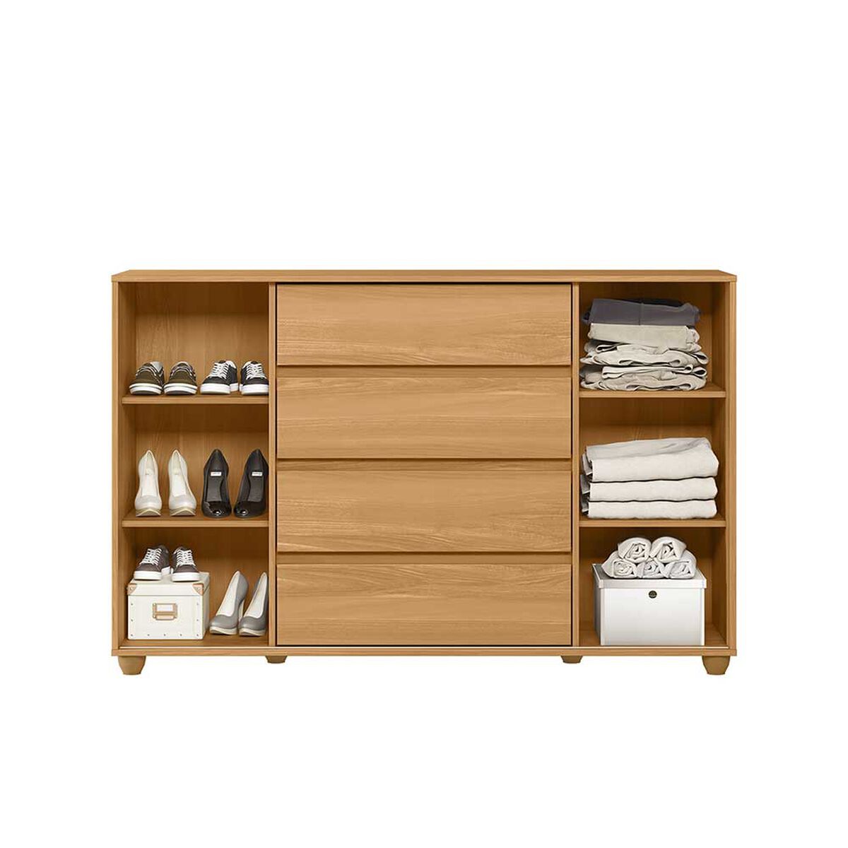 Cómoda Vekkahome Evidenza 4 Cajones Café