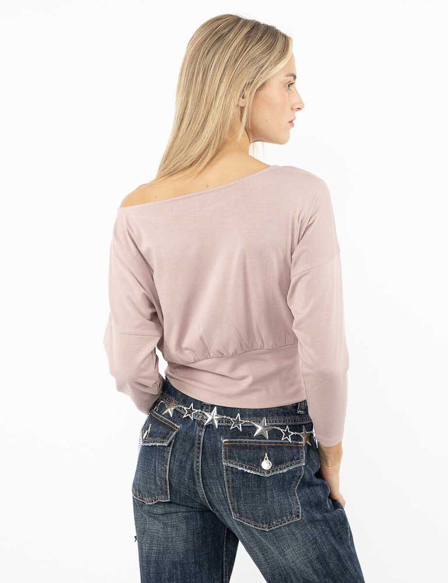 Polera  Off Shoulder Y2K Manga Larga Mujer Icono