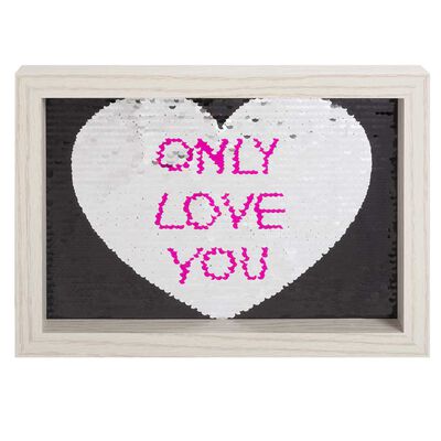 Imagen 1 del producto Cuadro Marco Madera Vgo Love con Brillos 21 x 28 cm Beige