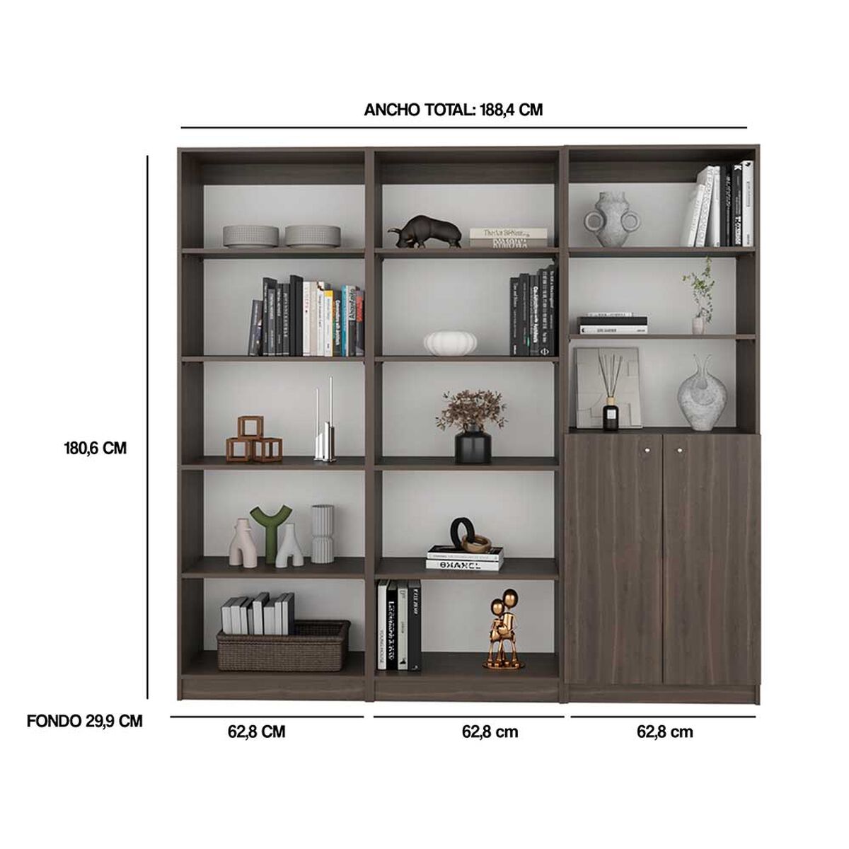Set 3 Estantes Tuhome Home E 2 Puertas Milan