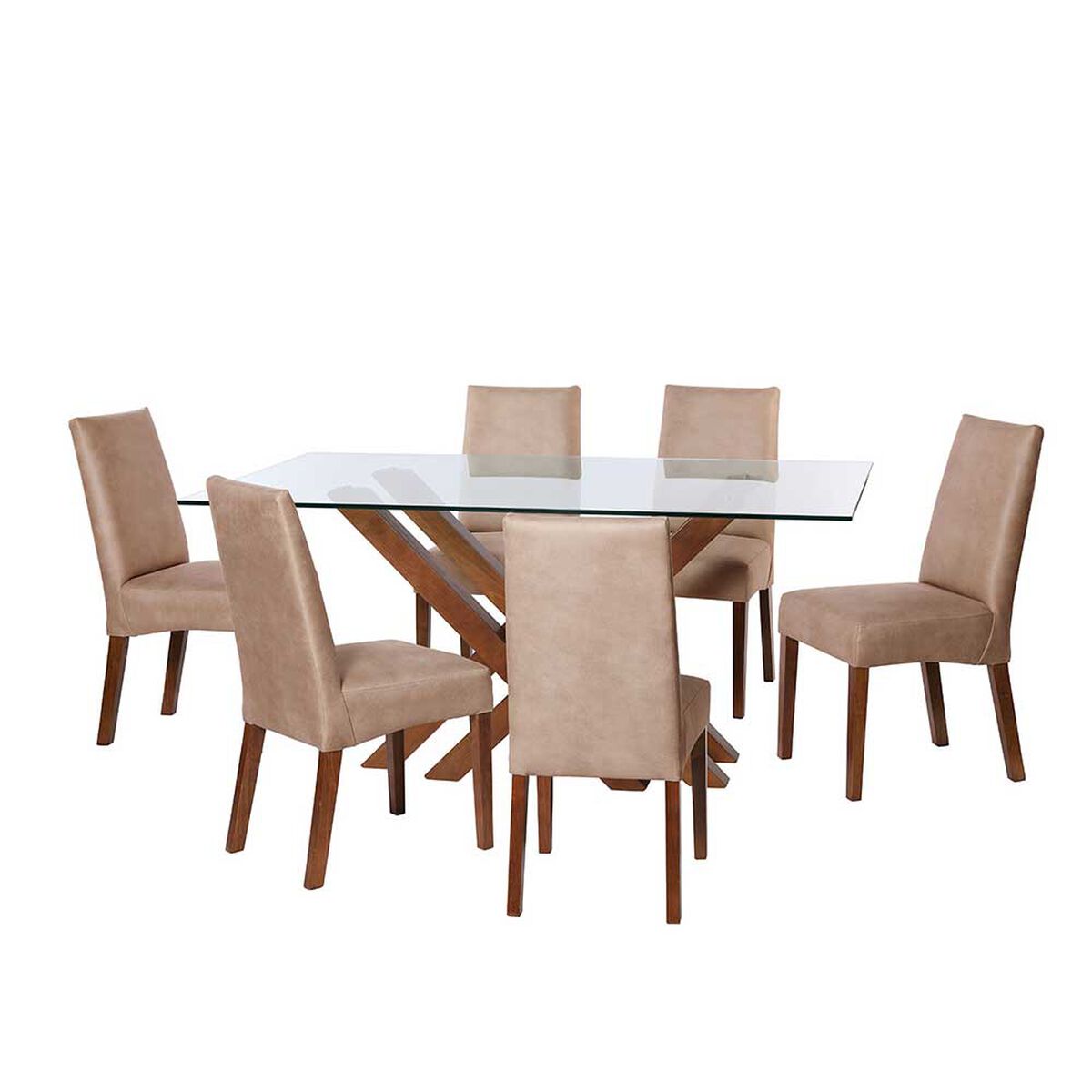 Juego de Comedor Latam Home Merida 6 Sillas Beige
