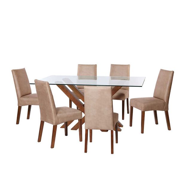 Juego de Comedor Latam Home Merida 6 Sillas Beige