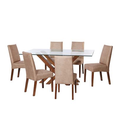 Imagen 1 del producto Juego de Comedor Latam Home Merida 6 Sillas Beige