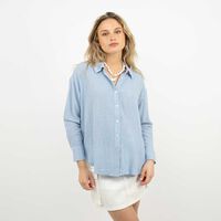 Blusa Manga larga Mujer Icono Celeste, Negro, Rojo