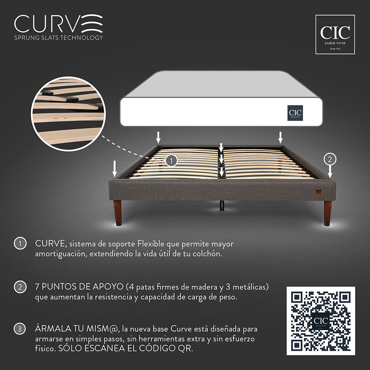 Cama Europea CIC 2 Plazas Smart