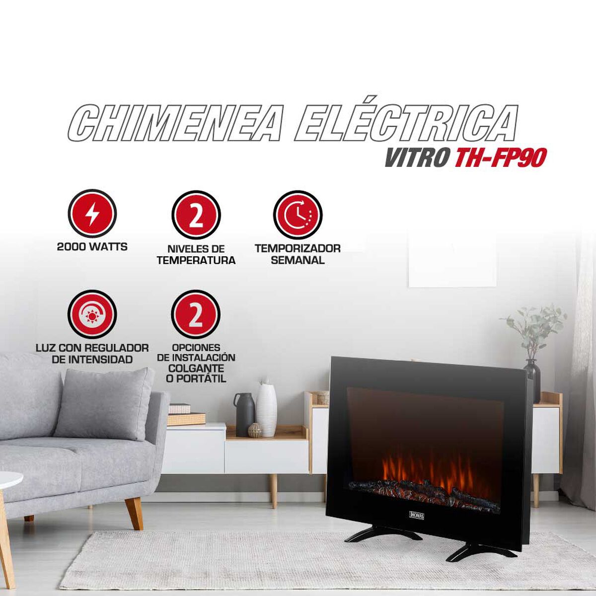 Estufa Eléctrica Thomas TH-FP90