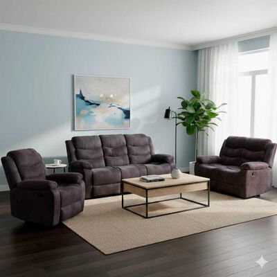 Sof&aacute; Reclinable Daniels Tradicional Norman 2 Cuerpos Gris Elephant