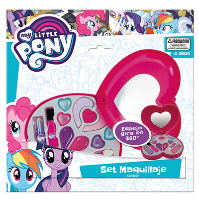 Set De Maquillaje Corazon Con Espejo Rotatorio My Little Pony Hasbro