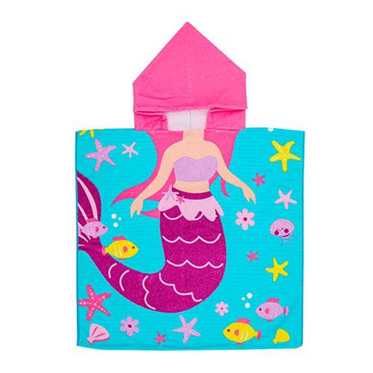 Toalla de Playa Infantil con Capucha Casa Linda Sirena 60 x 120 cm