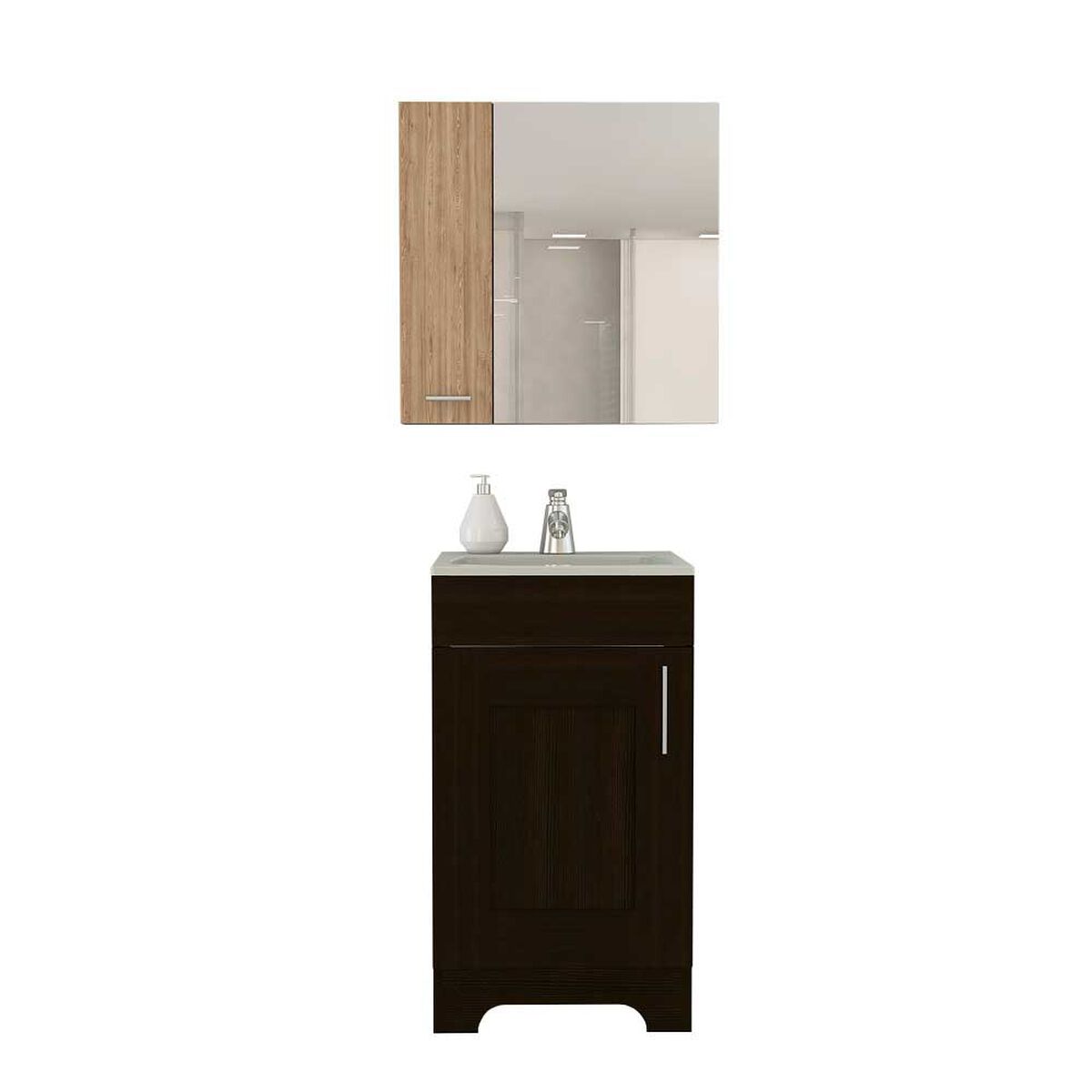 Combo Botiqu&iacute;n + Mueble Lavamanos TuHome My Bath Miel Co&ntilde;ac